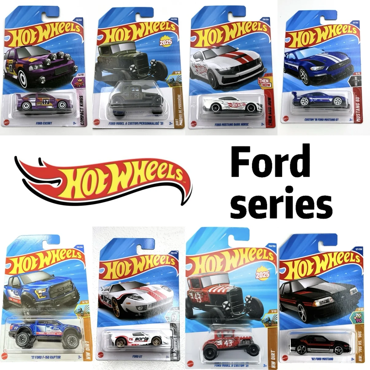 

Hot Wheels Cars 1/64 2024-2025 Коллекция серии FORD, модель игрушки из сплава C4982