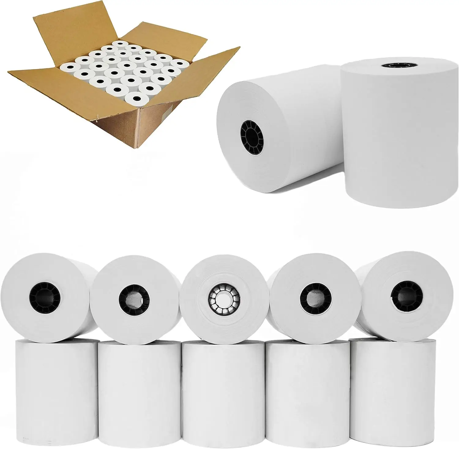 

(100 Rolls) 2 1/4 x 230ft 1-Ply Thermal Paper BPA Free Cash Register Tape Sharp 01PU, 01PU, ER-A520, ER-A530, UP-700, XE