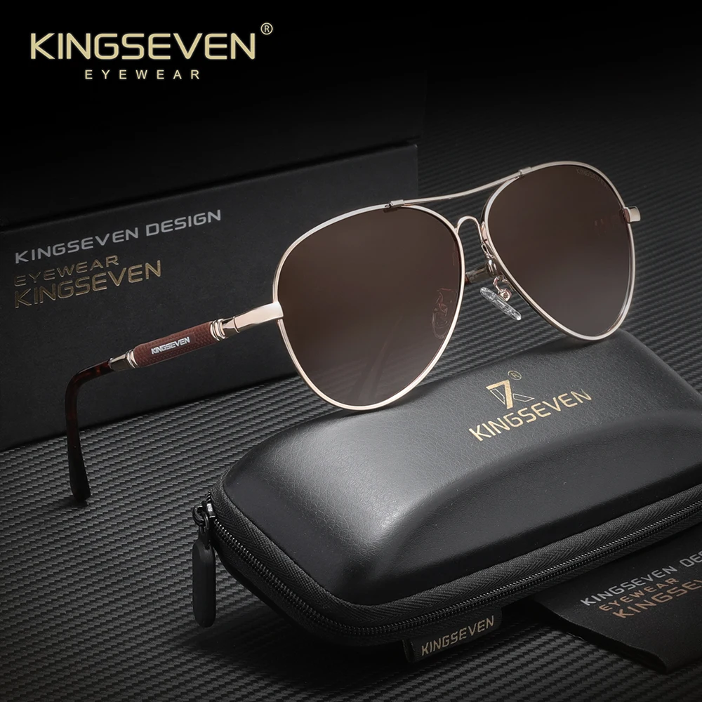 

KINGSEVEN модные солнцезащитные очки-пилоты в оправе из сплава, поляризационные UV400, классические модные очки для мужчин и женщин, повседневные очки для вождения