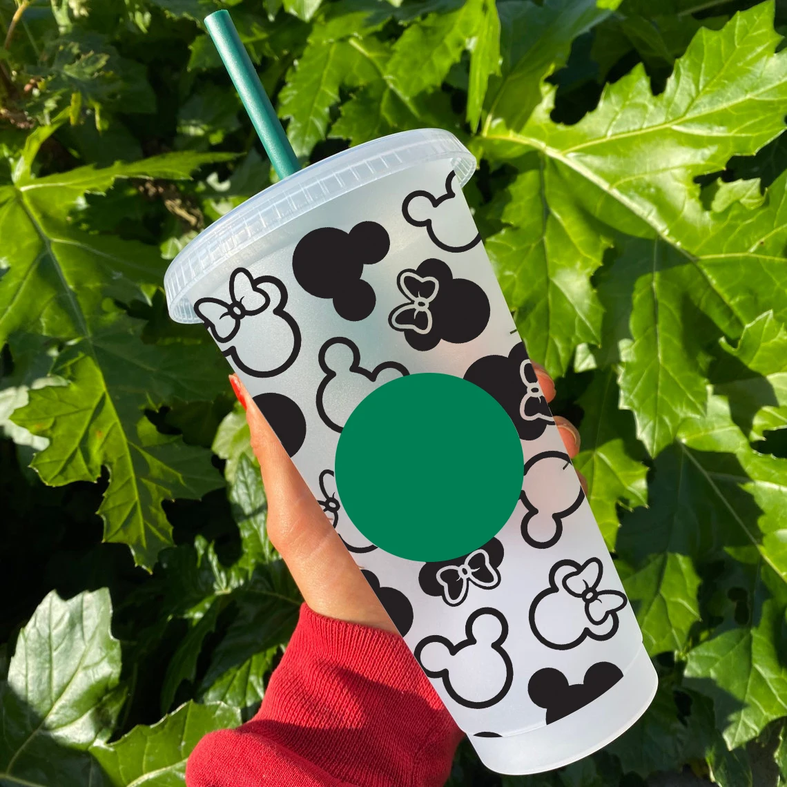 Lovely Mouse Vinyl Sticker For 710ml Reusable Straw Cup Decoration, DIY Waterproof Mickey and Minne Decals Coffee Cup Decor