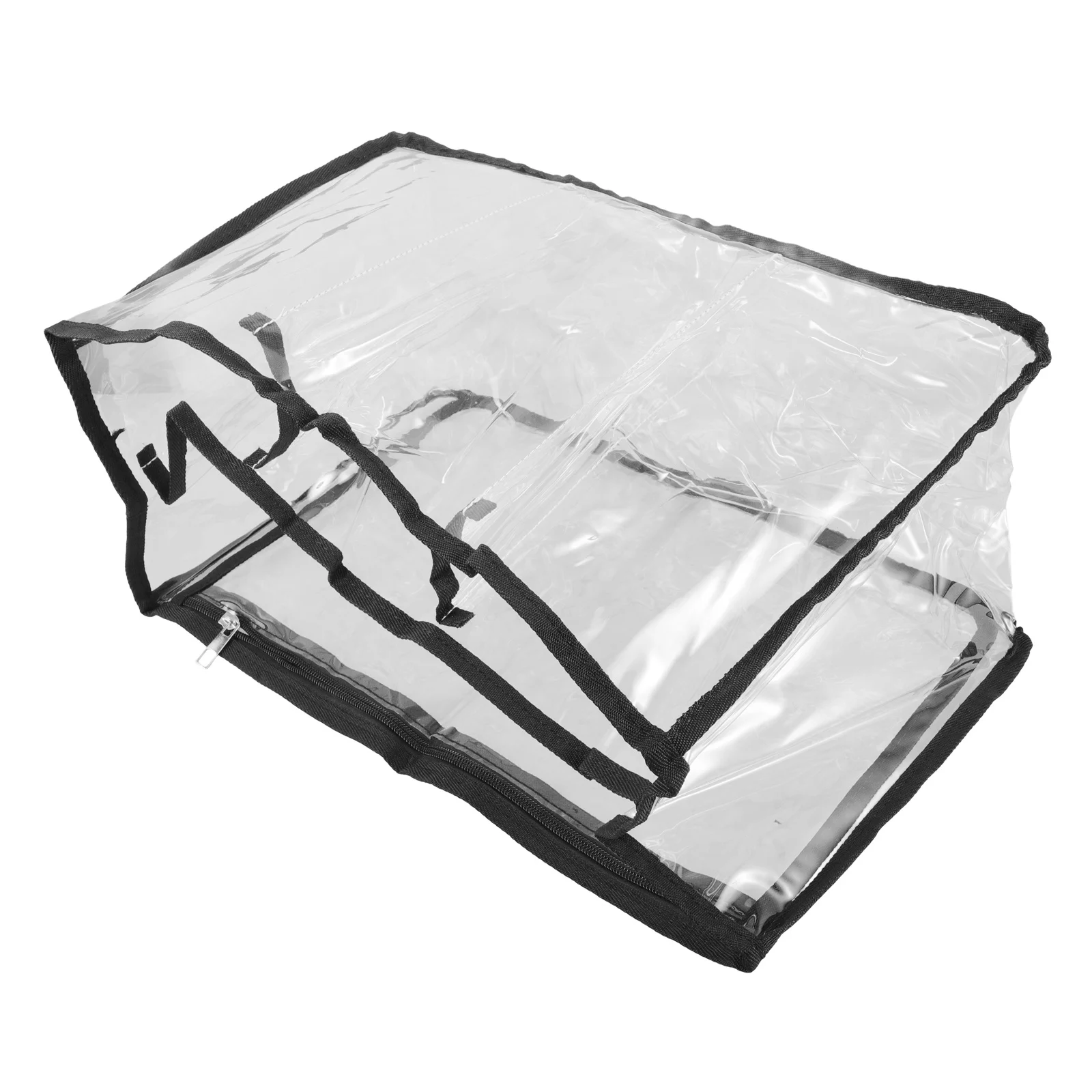 حقيبة شاطئ شفافة مع مقبض مقاوم للماء وخفيف الوزن للسفر وحمام السباحة للاستخدام اليومي والمقصورات للمناشف وأحمر الشفاه