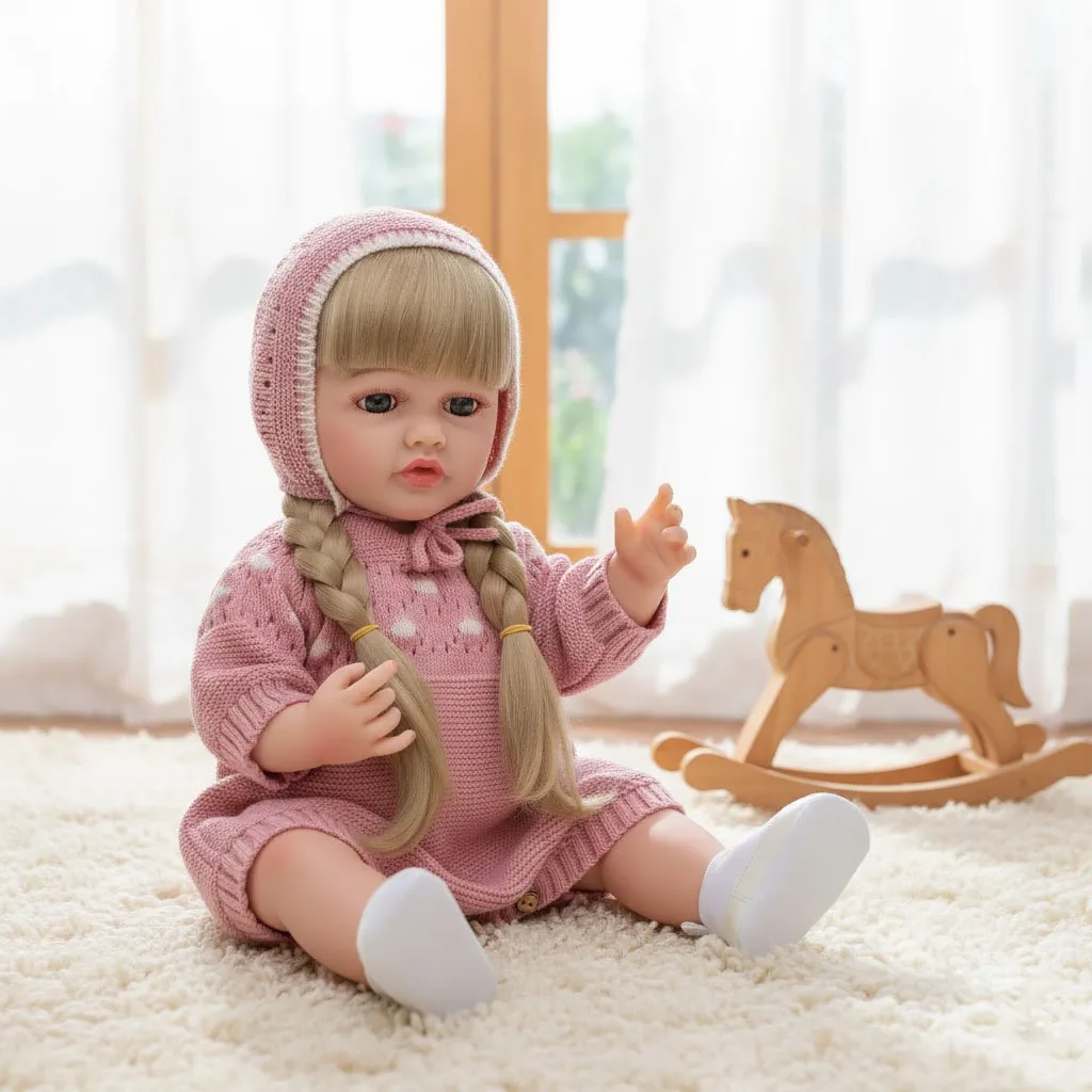 

Cloveray 22-дюймовая классическая виниловая реалистичная кукла реборн всего тела, супер милая оригинальная игрушка ручной работы, детский фестиваль, рождественский подарок