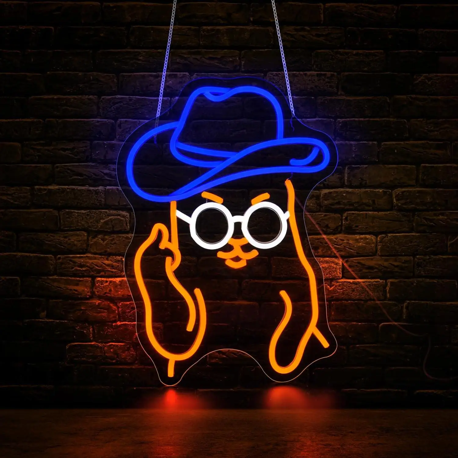 

Cat Cowboy Neon Sign USB Dimmable LED Light for Wall Decor Bedroom Game Room Home Bar Party Art Decoration Personalized Gifts