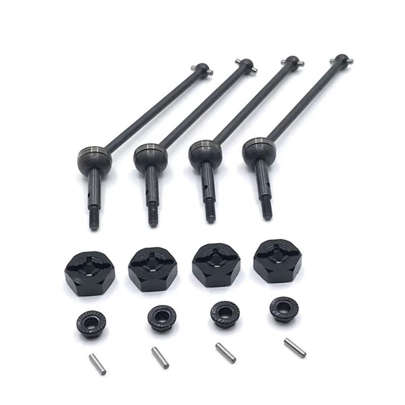 

A45F-Metal Drive Shaft And 12Mm Wheel Hex Adapter For Wltoys 144001 144010 124007 124019 124018 RC Car Kit ,Black