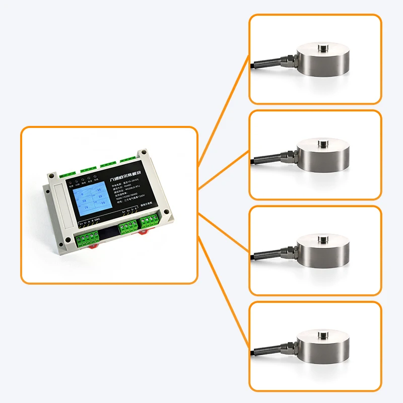 

4pcs Load Cell Sensor with Load Cell Amplifier,485 Comunnication,Test Pressure and Compression Force 30KG 50KG 100KG 200KG1T 2T