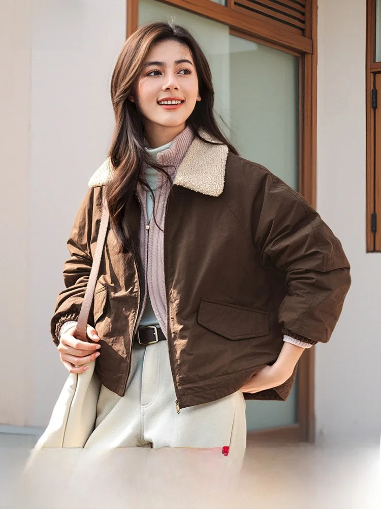 

Semir женский оверсайз Jaet с воротником из искусственного меха ягненка, новинка зимы, хлопковый сэндвич в стиле ретро, зимняя мода