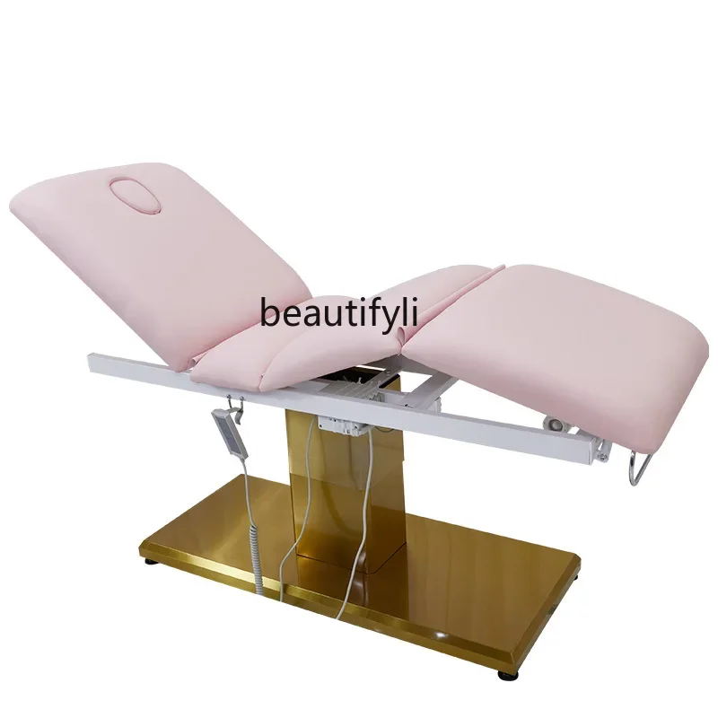 Pink Electric Body Lifting Folding Chair, Sofá de massagem médica, Micro plástico, Cama Beleza, Sofá Tatuagem