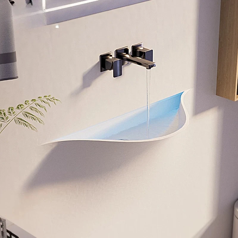 

Small apartment smiley face washbasin cabinet combination customization integrated creative washbasin wall hanging art