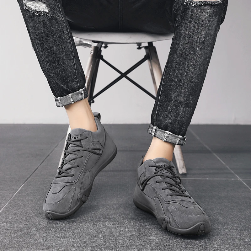 Tênis para homem outono fundo plano resistente ao desgaste workwear anti deslizamento caminhadas masculino leve e versátil sapatos na moda casual