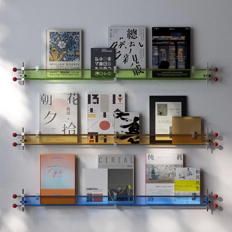Acrylic optical axis magazine rack Bauhaus designer background wall wall