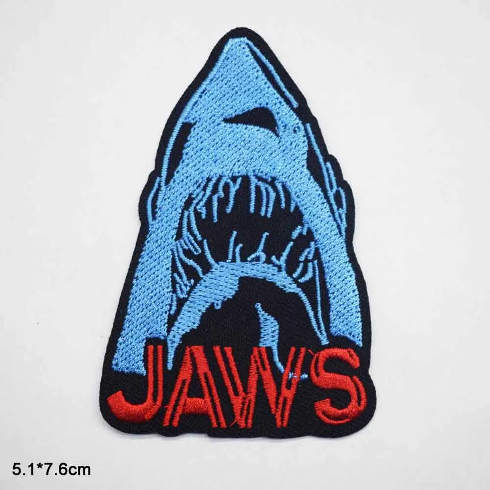 Shark Parrot Hellfish Lobster Jaws Iron On Embroidered Clothes Patches For Clothing Stickers Garment Wholesale