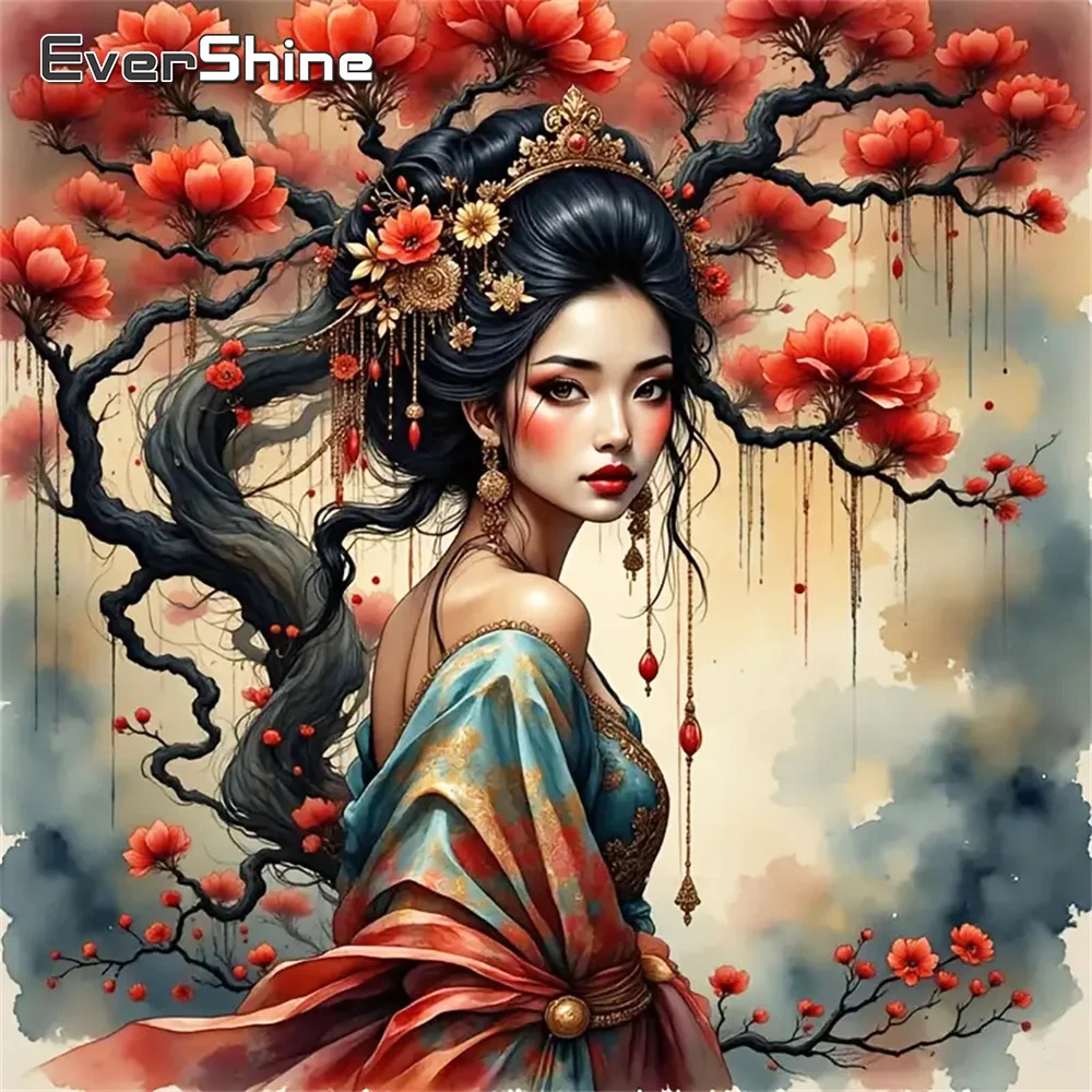 Evershine New Arrival DIY Diamond Mosaic Woman Portrait Painting Tree Picture Rhinestones Embroidery Needlework Handmade Gift