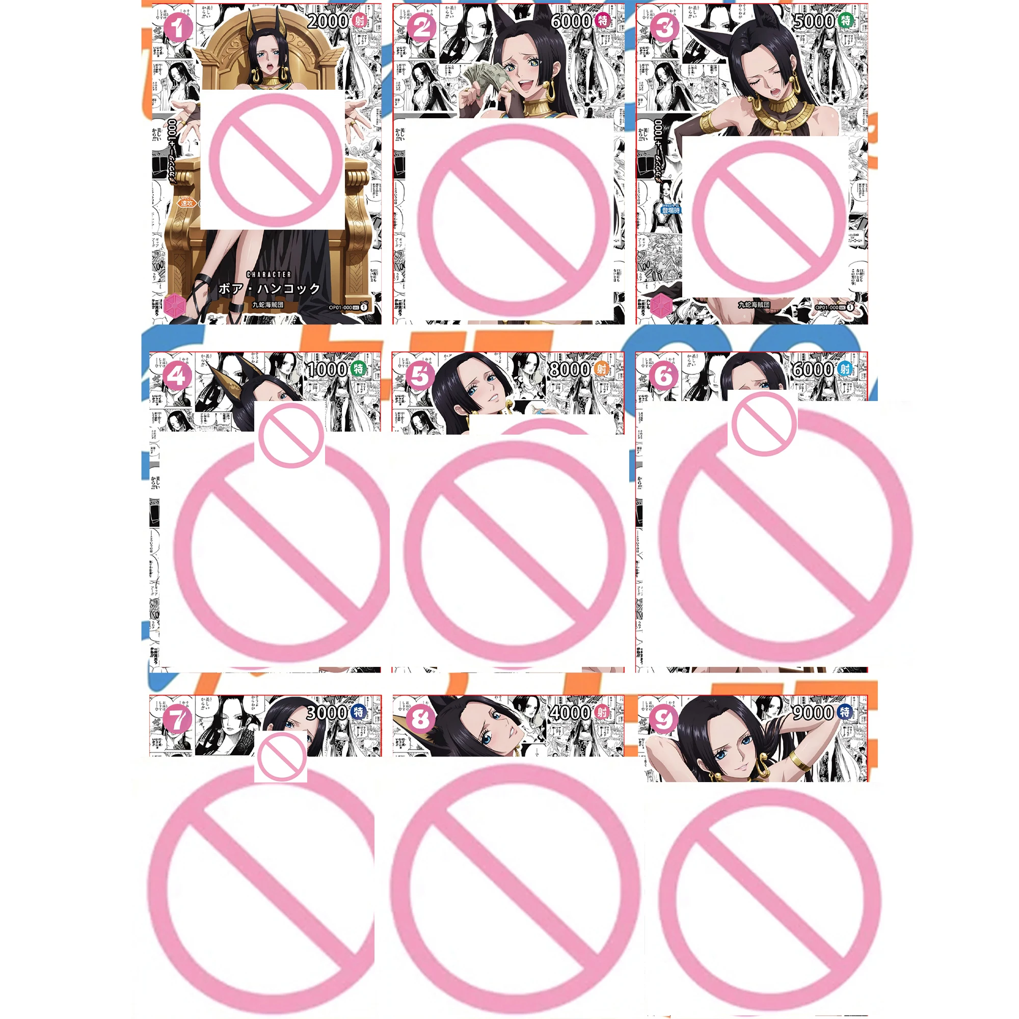 DIY Self Control Sex Cards 9pcs/set One Piece Boa·Hancock  Collect Signature Trading Flash Card Anime Cartoon Christmas Gift