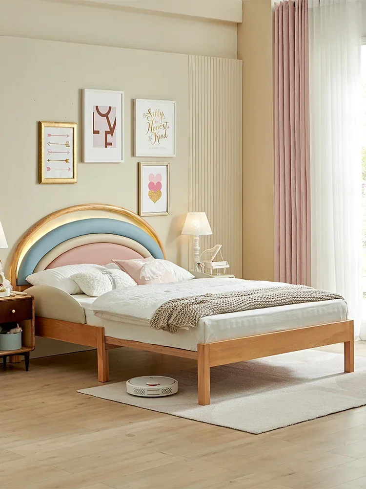 

Children's with Fence Girl Boy Soft Pack Single 1.2 M 1.5 M Telescopic Bed