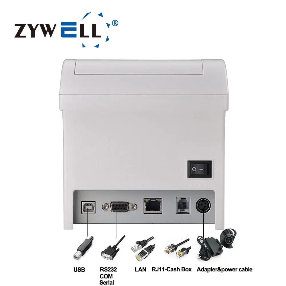 Новый термопринтер ZYWELL ZY806 80 мм для чеков и заказов, безчернильный, Wi-Fi, модель 2026 года