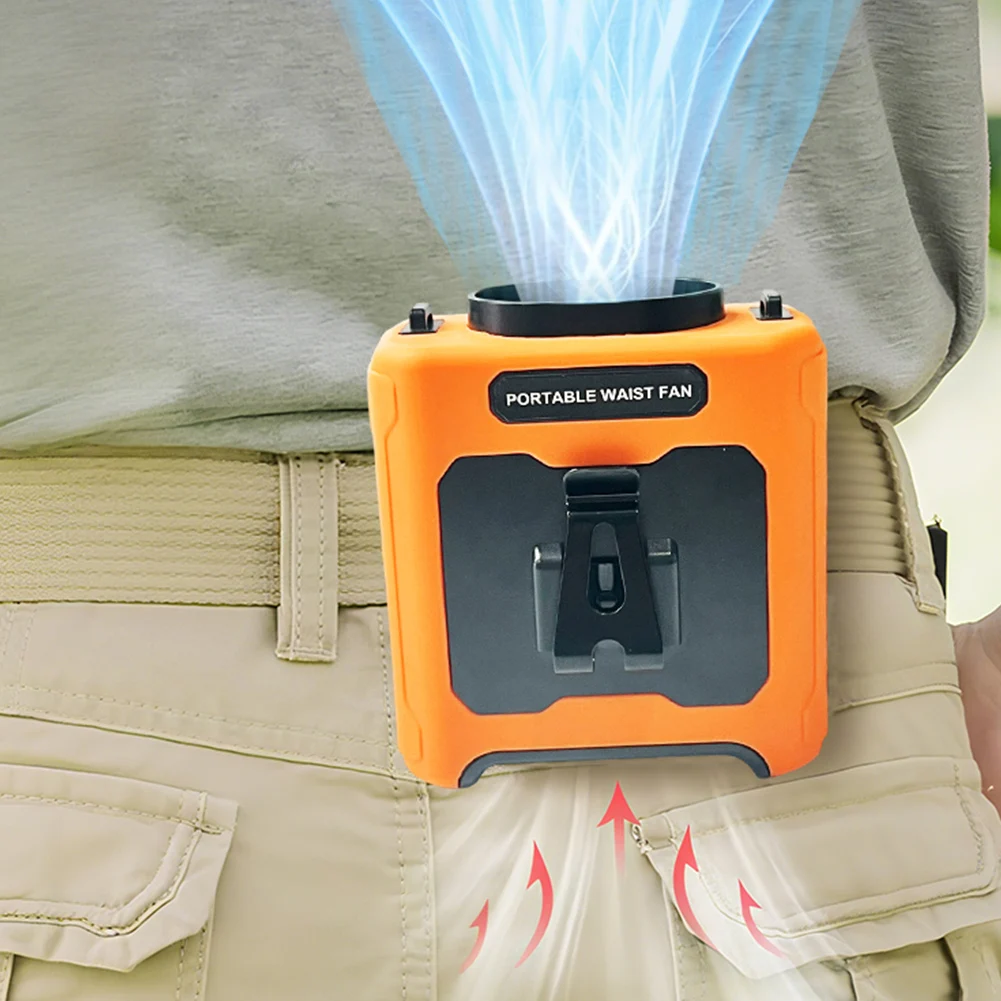 Перезаряжаемый поясной вентилятор 20000 мАч, портативный подвесной шейный вентилятор без помощи рук с фонариком Power Bank, 5 скоростей для работы на природе, кемпинга