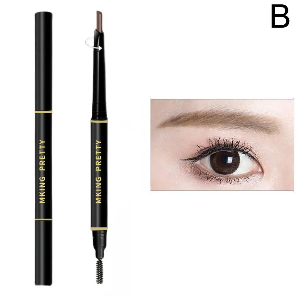Double Eyebrow Pencil With Brush 360 Degree Rotation Tool Pen Waterproof Eyebrow Automatic Pen Makeup Eyebrow Women T8l8