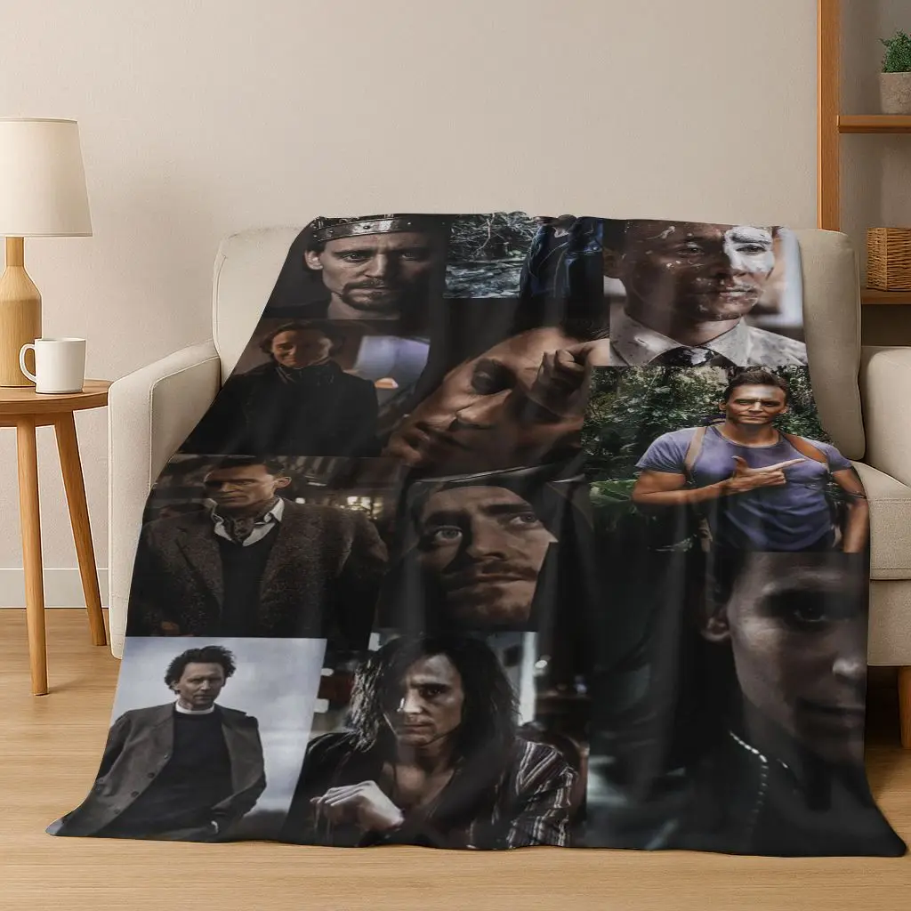 3D Tom Hiddleston Art Actor Star Flannel Blanket,Cozy Soft Throw Blanket for Home Bedroom Bed Sofa Picnic Office Cover Kids Gift