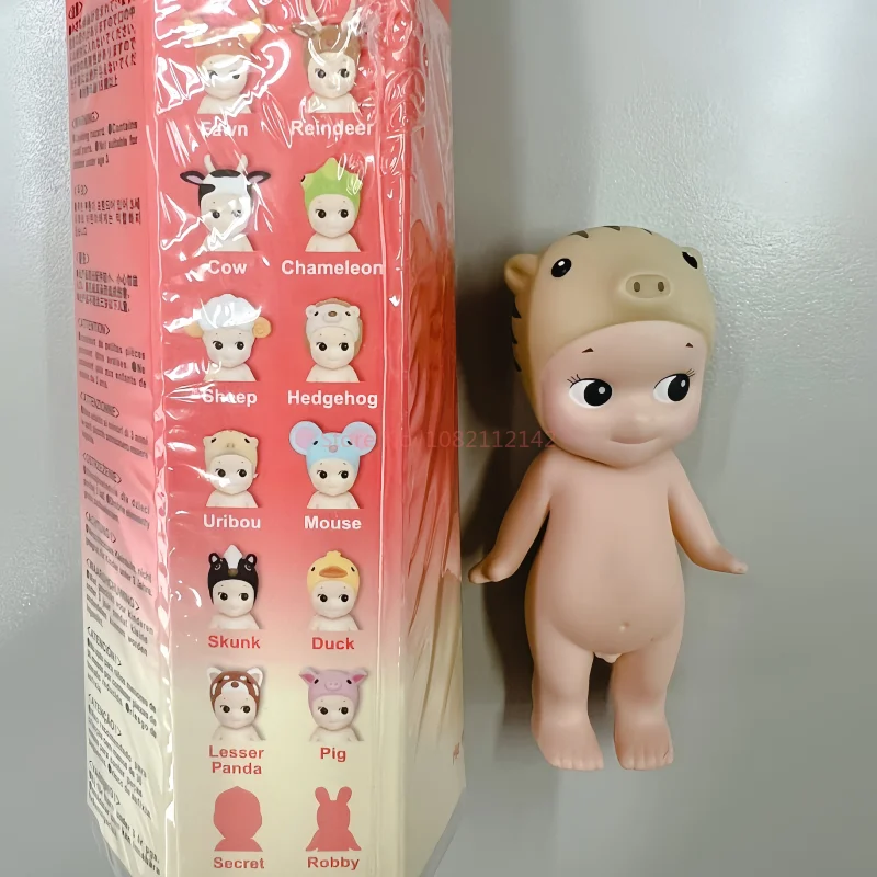 12pcs Sonny Angel ชุดสัตว์ 2 ตุ๊กตาเครื่องประดับขนาดเล็ก Angel ตุ๊กตาสัตว์หมวกออกแบบ Holding Face ตุ๊กตา Motherland Editions ของขวัญ