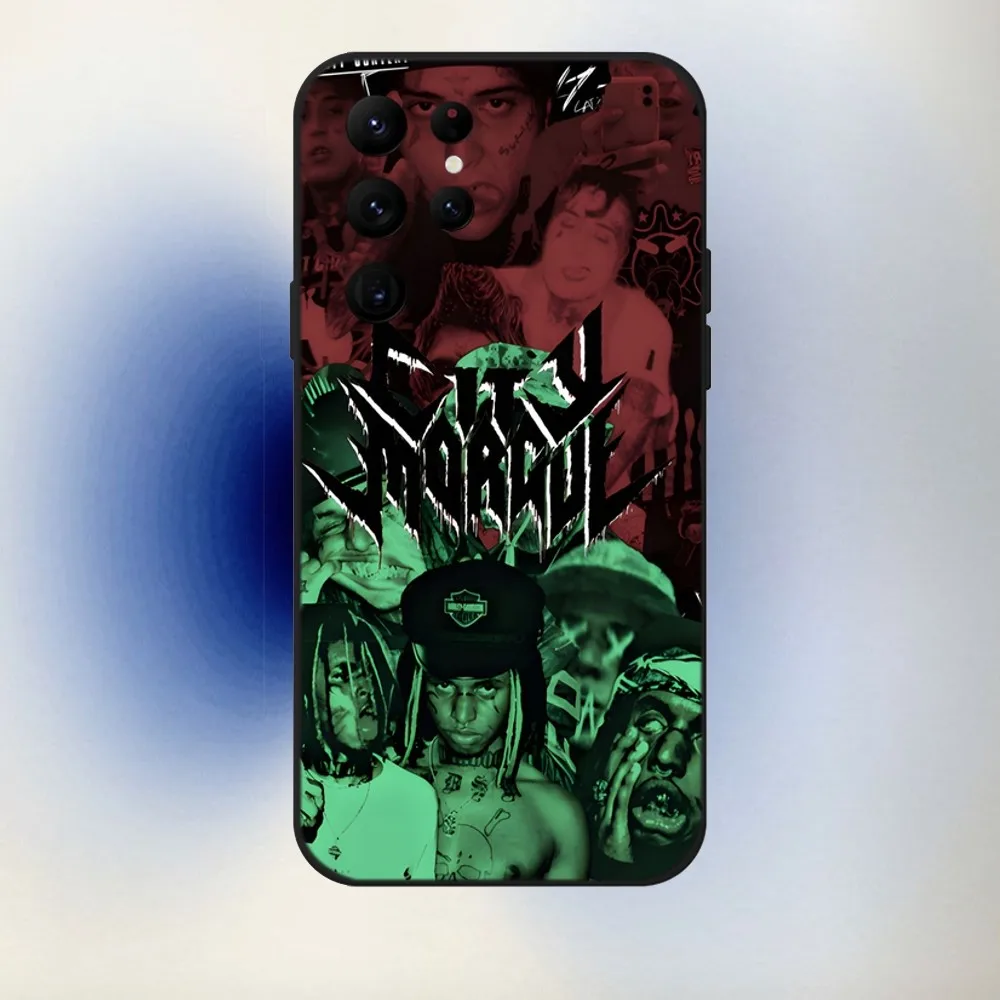 C-City Morgue Zillakami Phone Case For Samsung S24,23,22,30,21,10,9,Ultra,Plus,Lite,FE,5G Black Soft Case