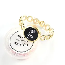 Relojes digitales de lujo para mujer, pulsera de acero inoxidable de oro rosa, con pantalla táctil Simple, LED, 2023