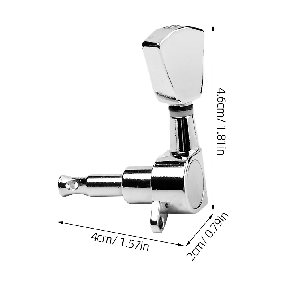 6 قطعة سلسلة الغيتار الكروم ضبط أوتاد مفاتيح خفيفة الوزن دائم استبدال أجزاء ل تحويل الغيتار الكهربائي الصوتية