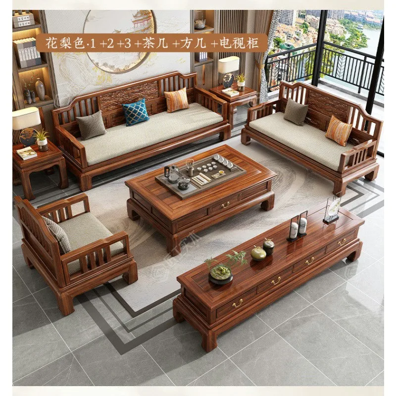 Sofá imperial largo de madera de palisandro dorado tallado a mano, de doble uso para invierno y verano, estilo concursoín.