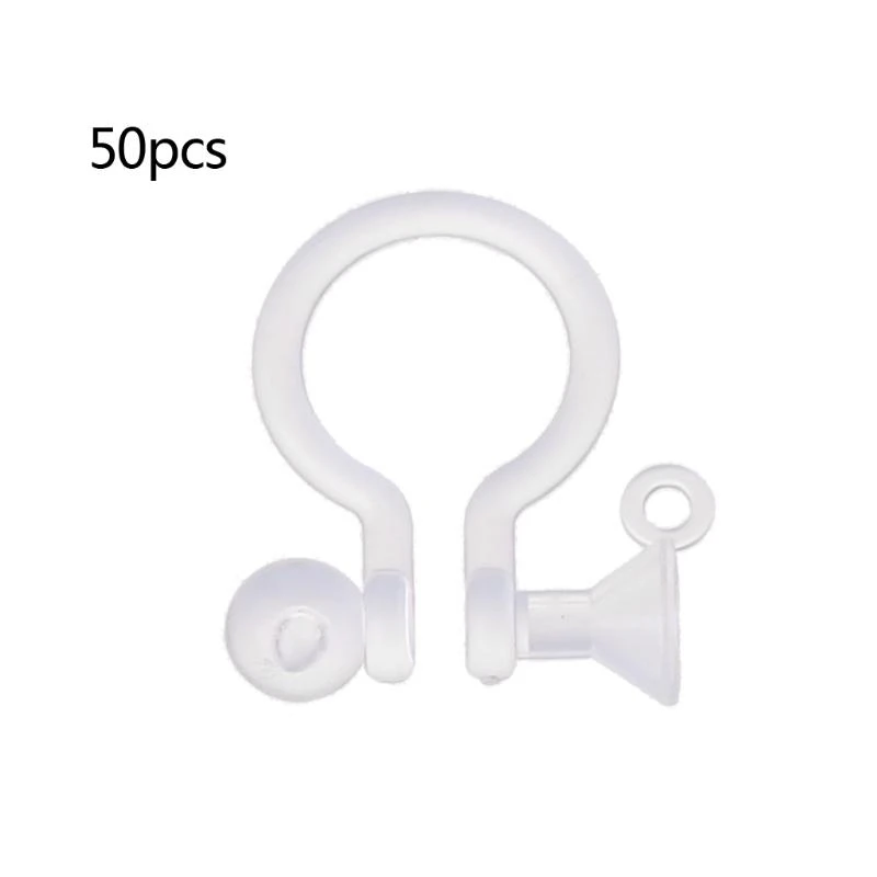 

652F 50Pcs/set Clear Resin Clip-on Earring Converter Component 5x10mm for Non-Pierced Ears Earring Making Supply Crafts Tool