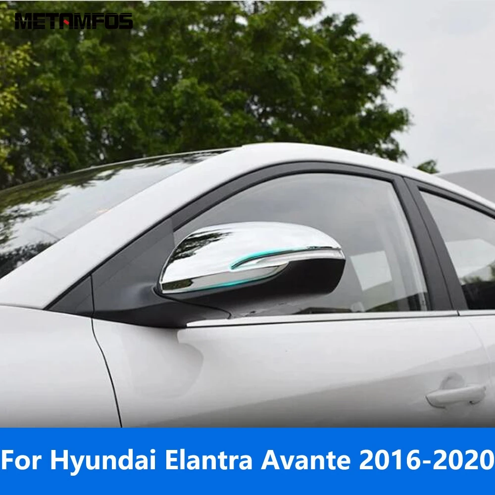 

Rearview Side View Mirror Cover Trim For Hyundai Elantra Avante 2016 2017 2018 2019 2020 Chrome Protector Exterior Accessories