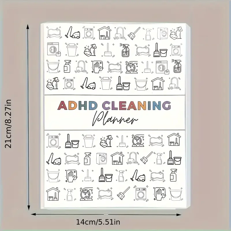 حزمة مخطط التنظيف ADHD - تتضمن جدول تنظيف منزلي، أسبوعيًا، شهريًا، نصائح النظافة الدائرية لمدة عام، مخطط المهام العائلي