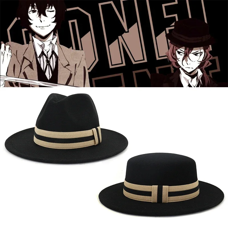 Nakahara Chuuya Bowler Hats pour hommes et femmes, Cosplay Anime Bungou, Stray Dogs Fedoras, Western Cowboy Hat, Halloween Jewelry