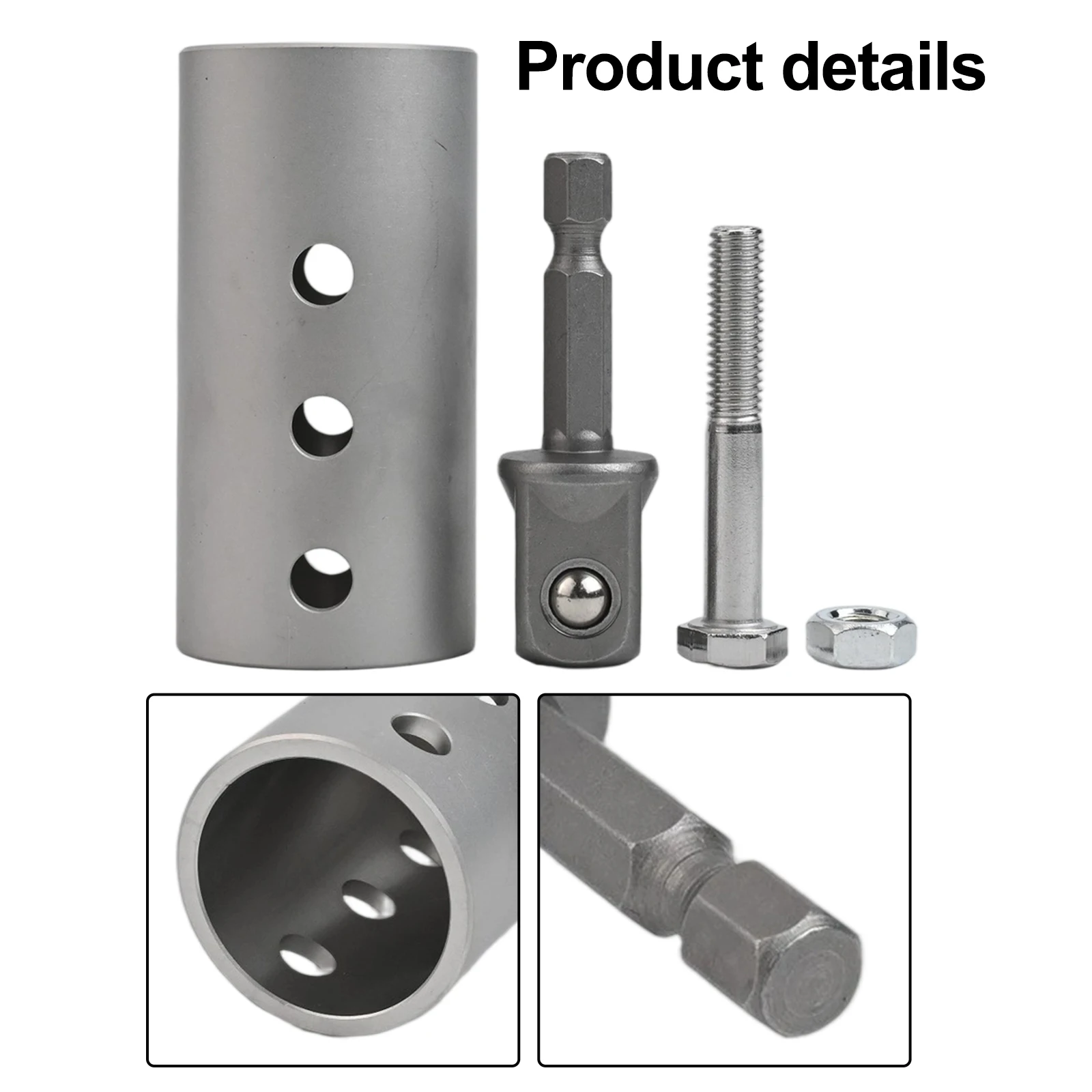 

Electric Drill Accessory Stainless Steel Adapter High-Grade Material Secure Connection Adapter Wear Resistant Design
