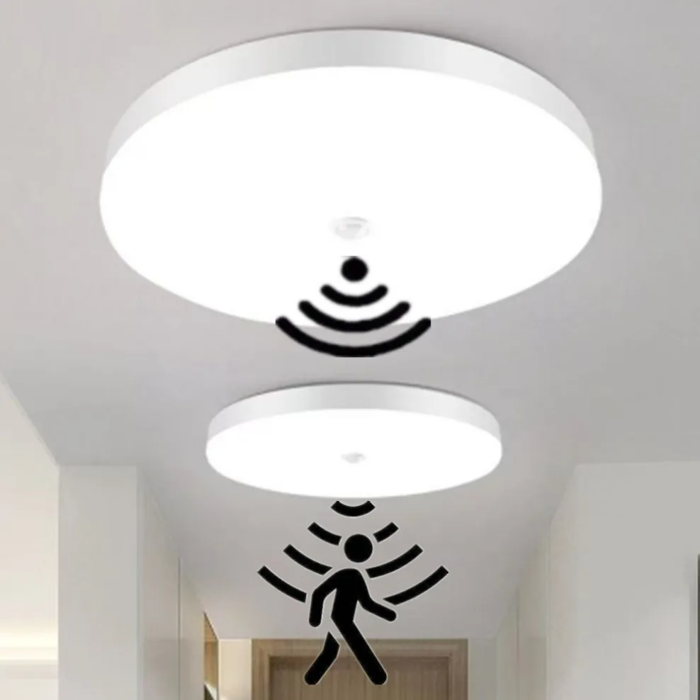 

Household Ceiling Light 12W 18W white light Voice control Human body LED Corridor Staircase Intelligent sensor light AC 220V