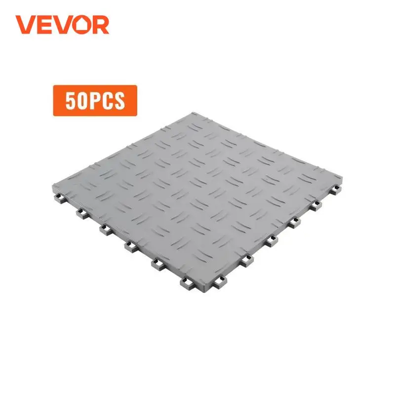 VEVOR Garage Tiles Interlocking 12x12x0.53 in 50 Pack Garage Floor Covering Tiles Non-Slip Double-Sided Texture Flooring Tiles