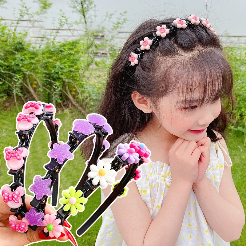 AISHG Love Fruit Hair Band Girls Fashion Braided Flower Headband Korean Tooth Non-Slip Hoop Hairband for Women Hair Accessories