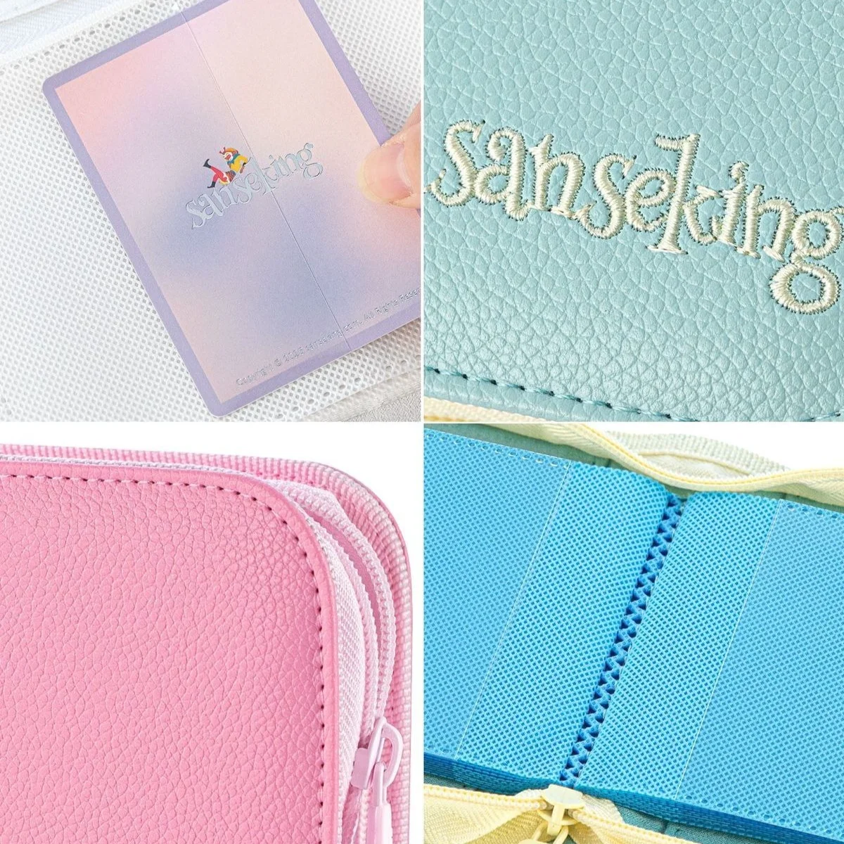 SANSEKING AXIS-SK 1/2 Pocket Card Binder Album, 40/80 Slots for Pokemon PTCG, PU+PP Mini Binder, Card Storage Book
