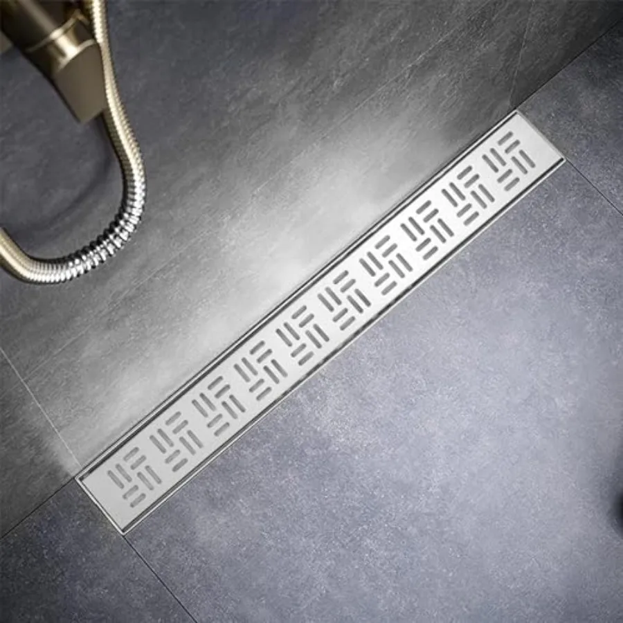 

Shower Drain 28 h ar Shower Drain Bhed 304 SinleSteel Recngular Shower Floor Drain wi Adable LevelinFeet Hair Strainer cUPC ST