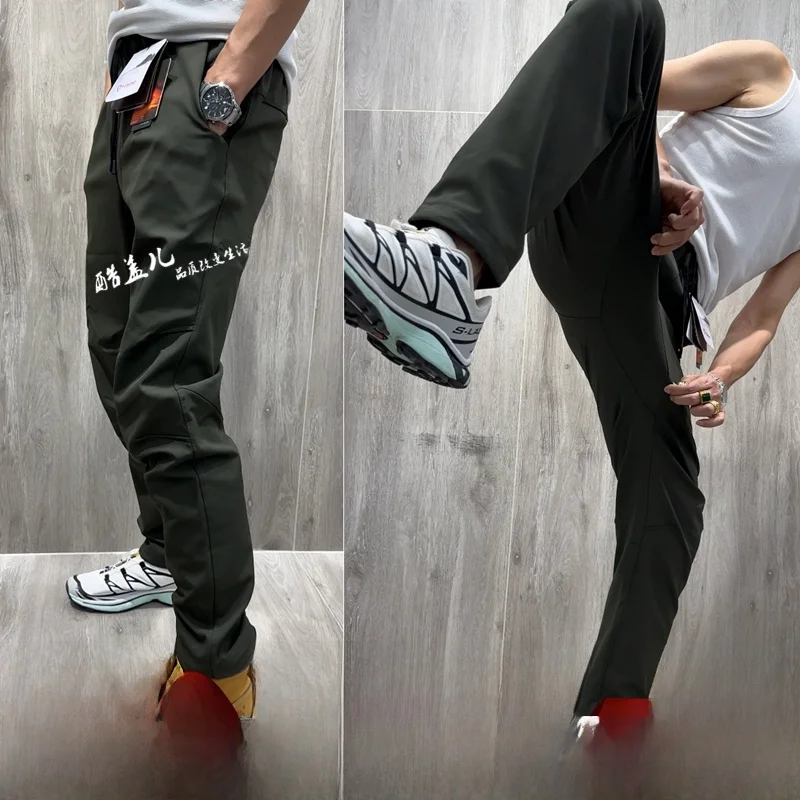 

Outdoor Men's Fce Lined Soft ell Casual Pants 3D Tailoring Windproof High Elastici Nylon Straight Leg Trousers
