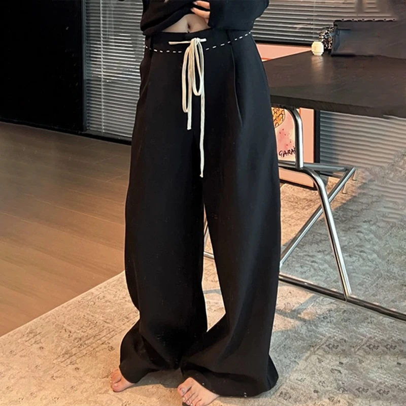 

Men's Casual Sports Pants Loose Fit Straight Leggings Autumn Winter plus Size 300 Pou Faionable Pure Color Couple's Trou...