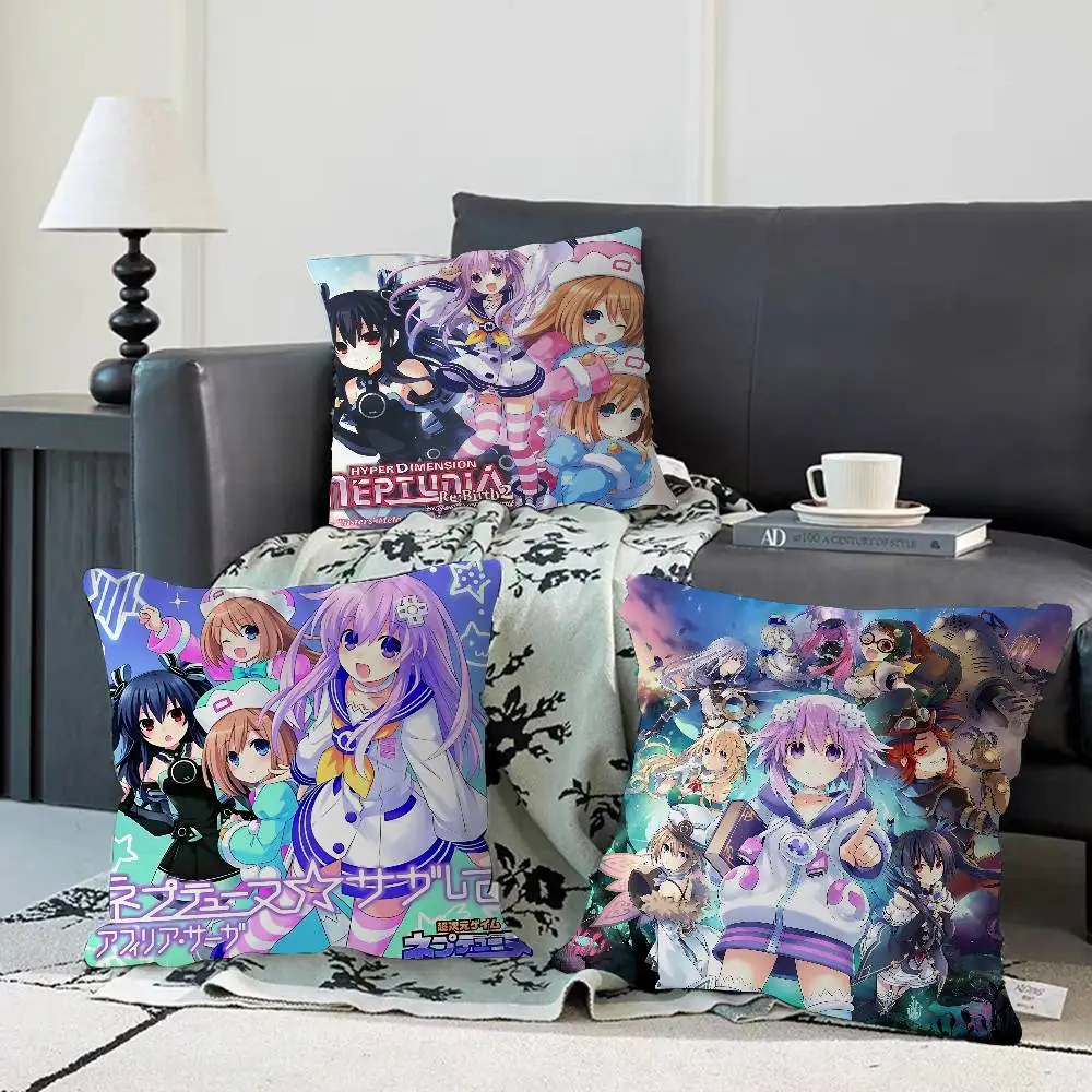 

HyperdimensionS N-Neptunia Anime Pillow Case Removable Washable Cushion Cover – All-Season Soft Linen