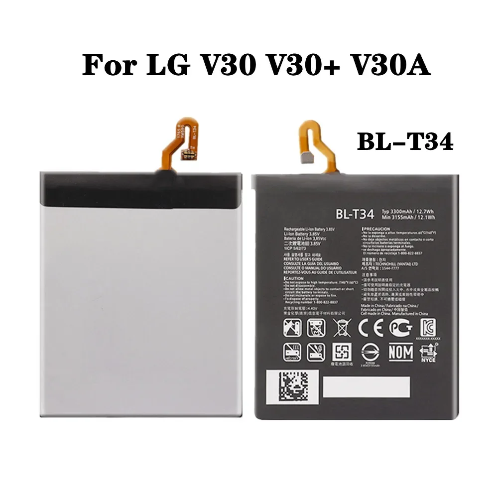 High Quality 3300mAh BLT34 BL-T34 Phone Battery For LG V30 V30+ V30A LS998 H930 H932 BL T34 Replacement Batteries Fast Shipping