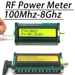 1Mhz-8Ghz AD8319 RF Power Meter ARW227 24Bit ADC High Precision Radio Antenna Amplifier Signal Detector 915M 1.2G 1.5G 2.4G 5.8G