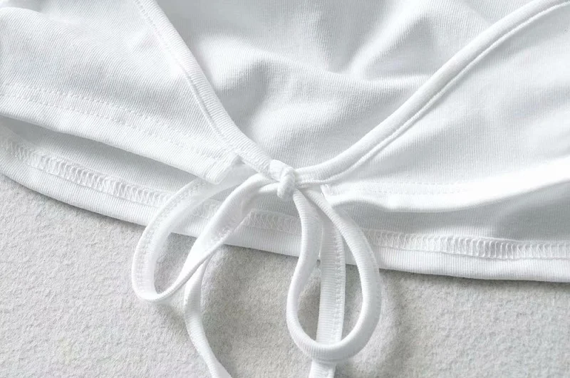 เสื้อสตรีคอสูงแบบผูกเชือก ดีไซน์เซ็กซี่ ผูกโบว์ แบรนด์ Australian Street Sle ort Svel T-irt