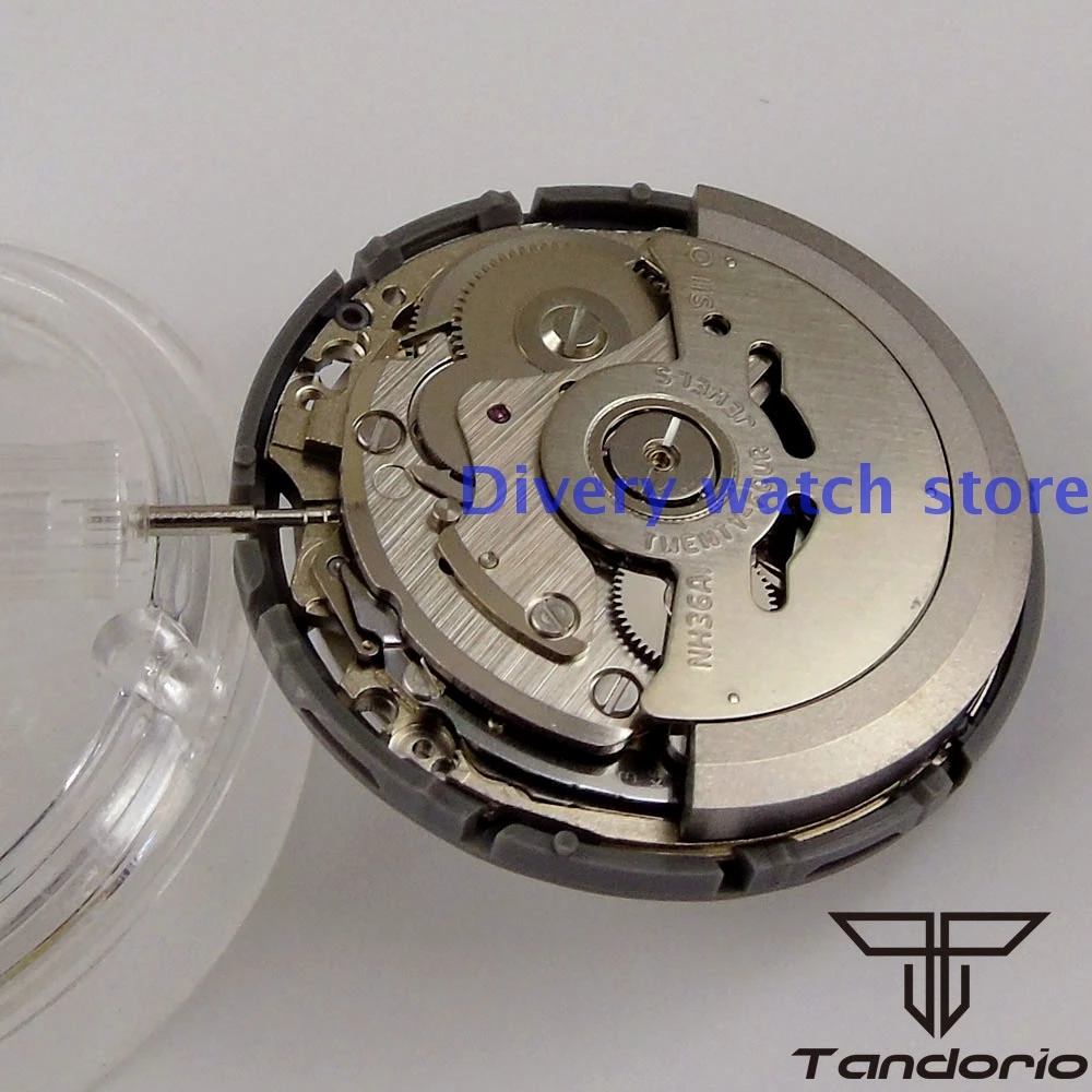 يوم تاريخ التقويم عرض مجموعة لف الجذعية مزدوجة الميكانيكية ساعة اليد NH36 NH36A الحركة