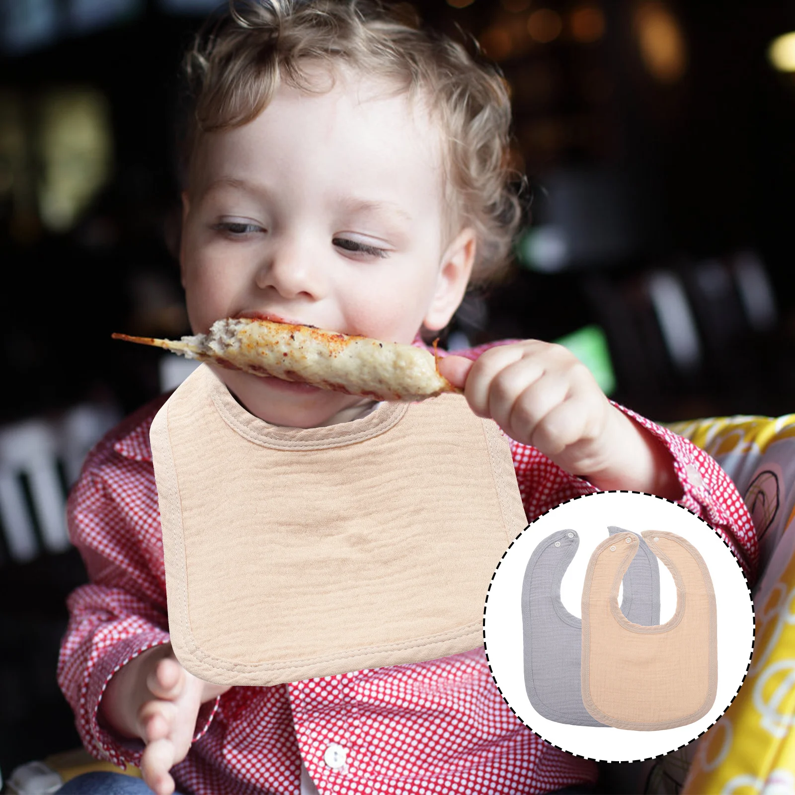 

2 шт. детские нагрудники, впитывающие хлопковые удобные легкие нагрудники для кормления новорожденных, салфетка для слюны, детские банданы, нагрудники