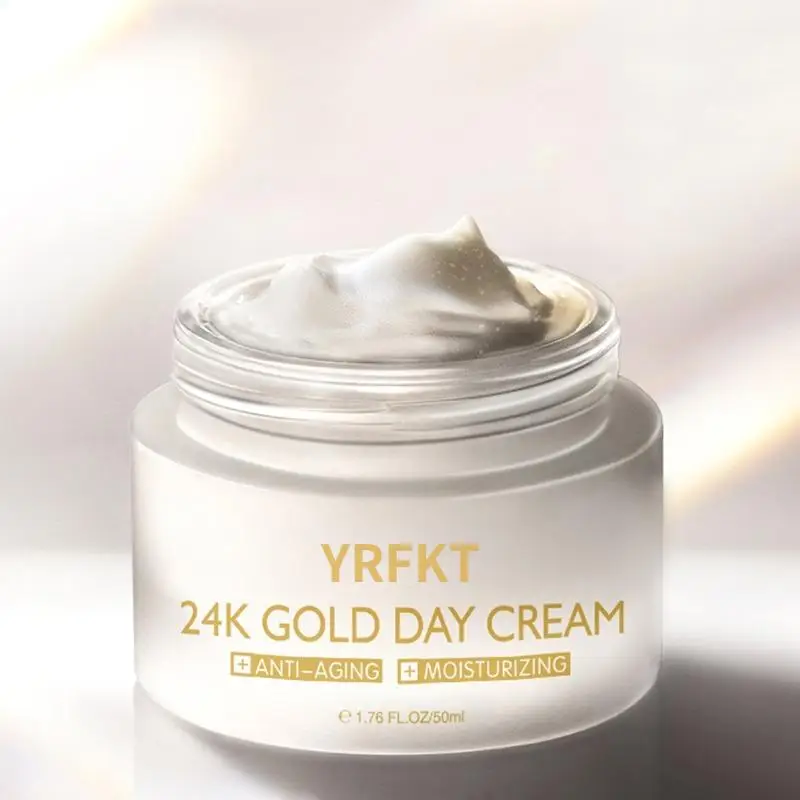 24K Gold Day Cream Powerful Anti Wrinkle Anti-Aging Lift Firming Whitening Brightening Moisturizing Beauty Health Face Skin Care