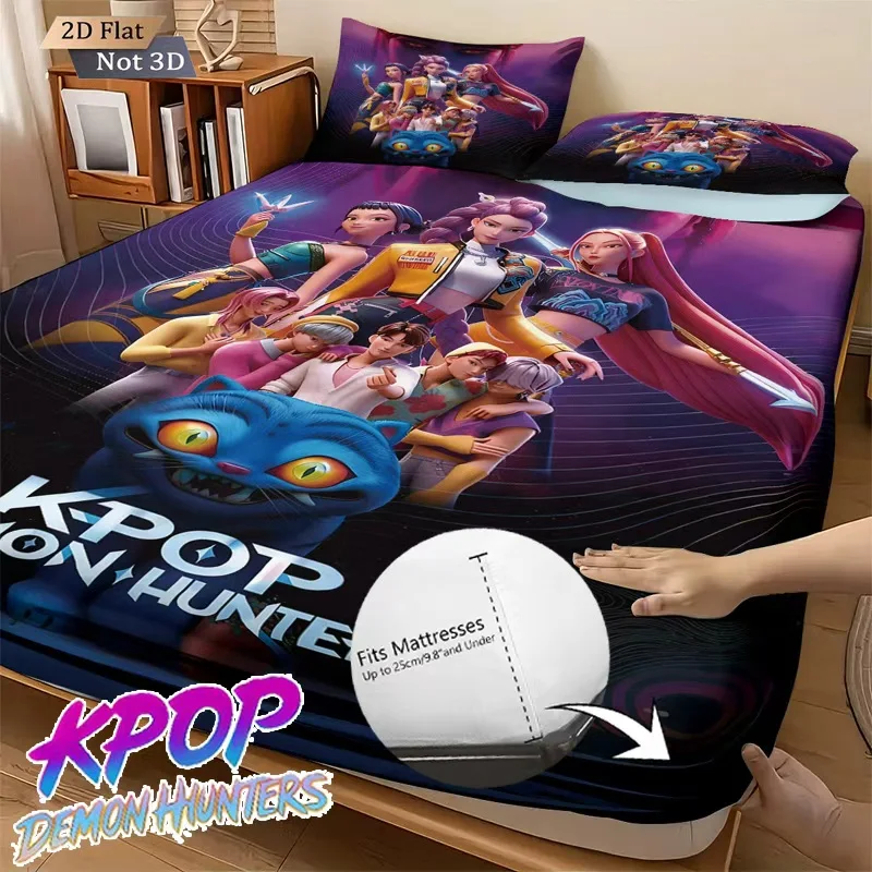 

К-Поп, шапка, наволочки, комплект постельного белья, тема охотника на демонов, красочный принт, полиэстер, студенческое общежитие, простыня, домашний текстиль