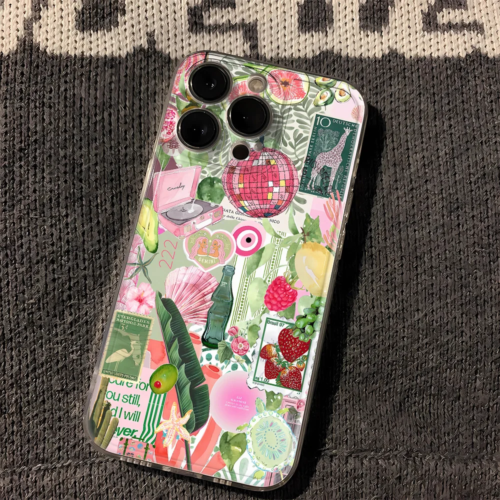 

Summer Fruits Colorful Phone Case for iPhone 16 15 14 13 12 11 Pro X XS XR MAX 7 8 Plus 16E SE 2020 Summer Vibe Party Phone Case