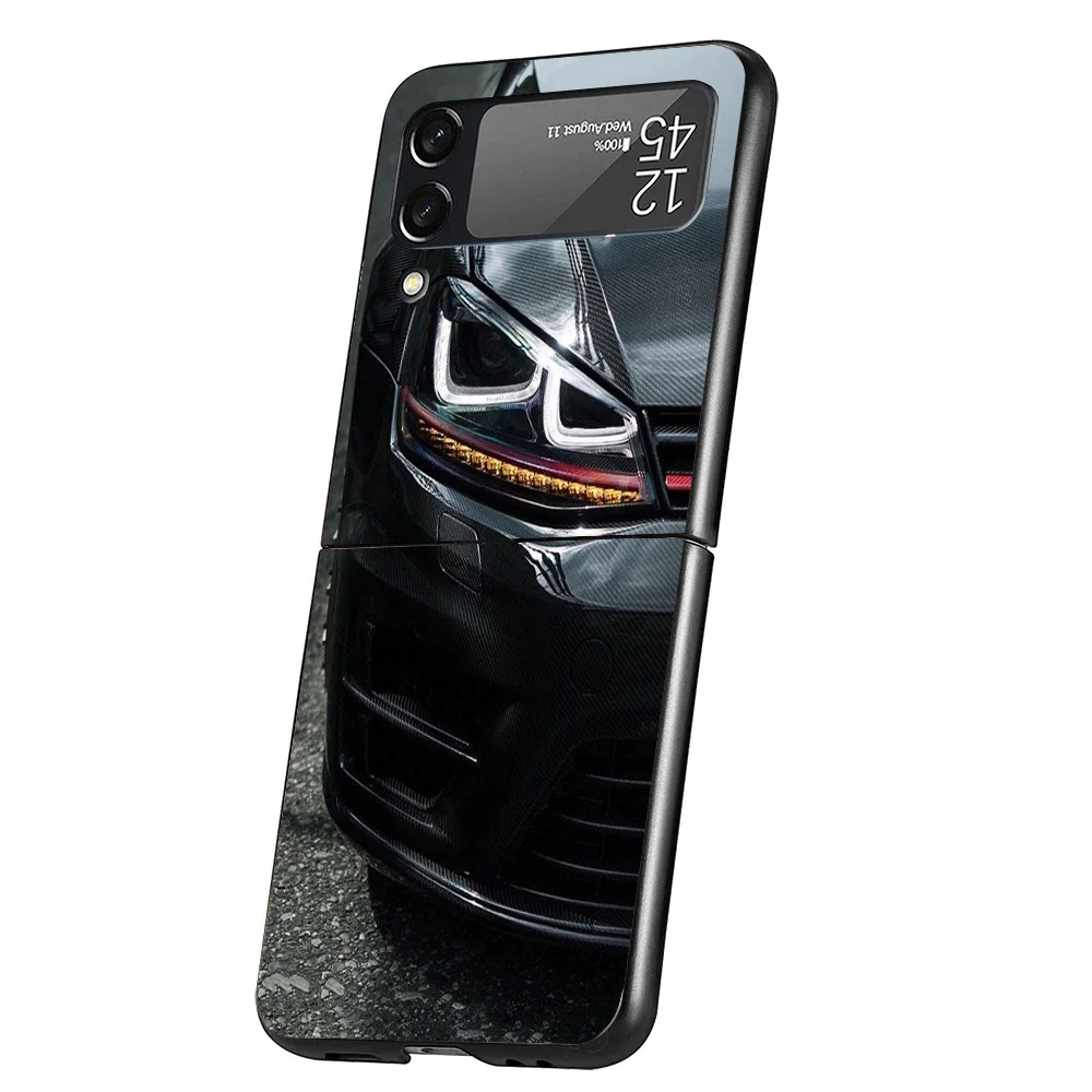 Sport Car Golf R 7 Cover Phone Case For Samsung Galaxy Z Flip 6 5 4 3 5G Flip6 Flip5 Flip4 Flip3 Black Hard Fundas Shell