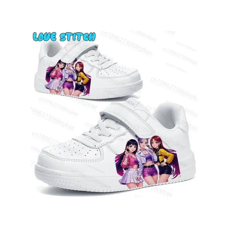 2027 Kawaii Outdoor Street Style Girl Group Printed Children Outdoor Flat Shoes Soft Sole Durable Light Sports Shoes